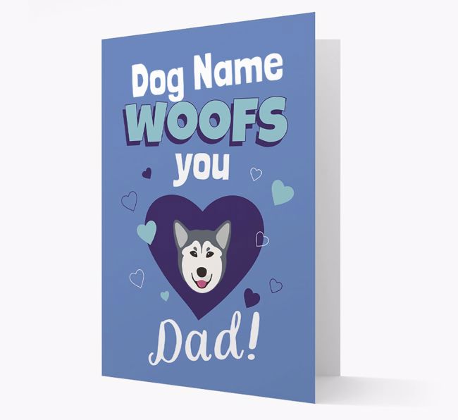 'I Woof You Dad' - Personalised {breedFullName} Card